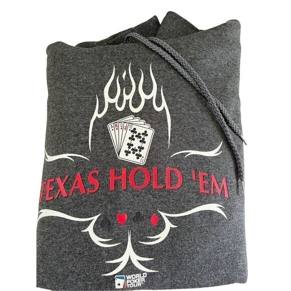 World Poker Tour Men's Size L Hoodie Sweatshirt Texas Hold'em Fleece Pocket Draw - Picture 4 of 12